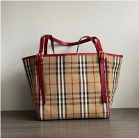 Famous Brand BurBerry Medium Banner Tote Bag 5788 Red