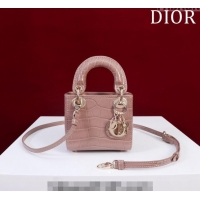 Best Product Dior Micro Lady Dior Bag in Crocodile Embossed Leather M0856 Nude 2023