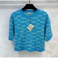 Top Quality Loewe Knit T-shirt L042711 Blue 2024